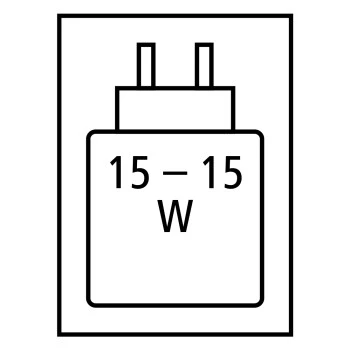 Required high performance power supply: 15.0 W / Required minimum power supply: 15.0 W / USB PD: Não 